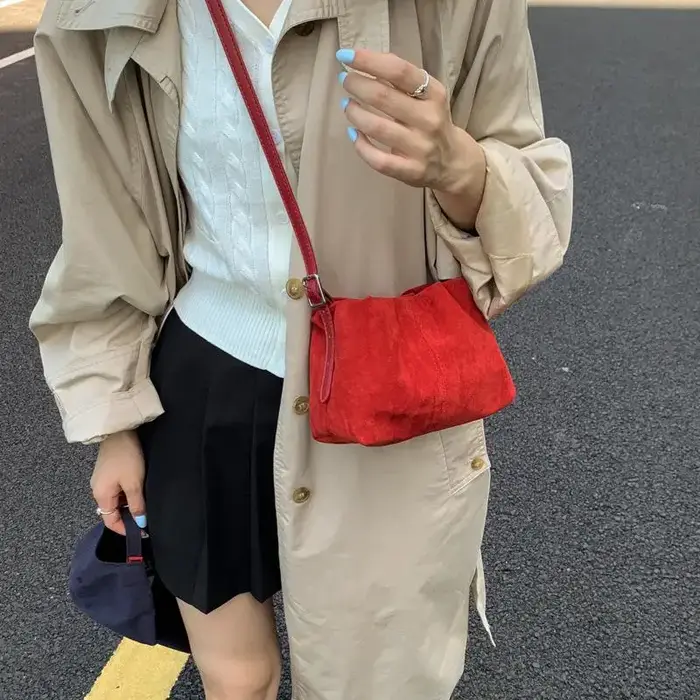 Sac à main rétro en daim pour femme