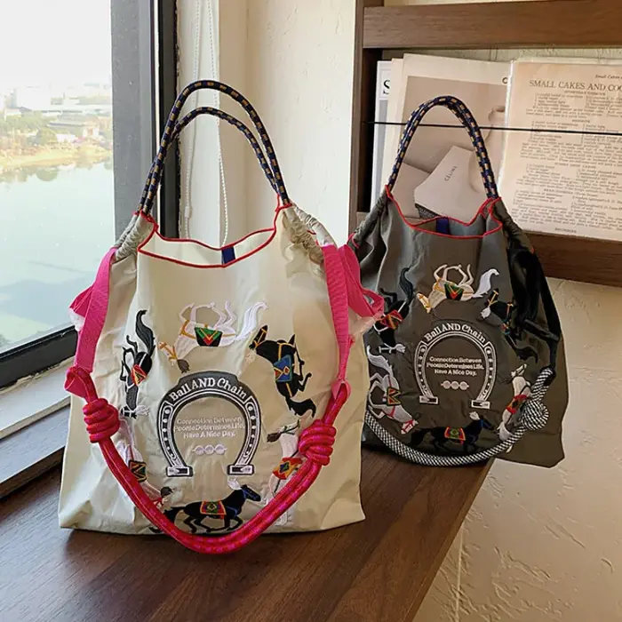 Sac de shopping brodé Wanli Horse