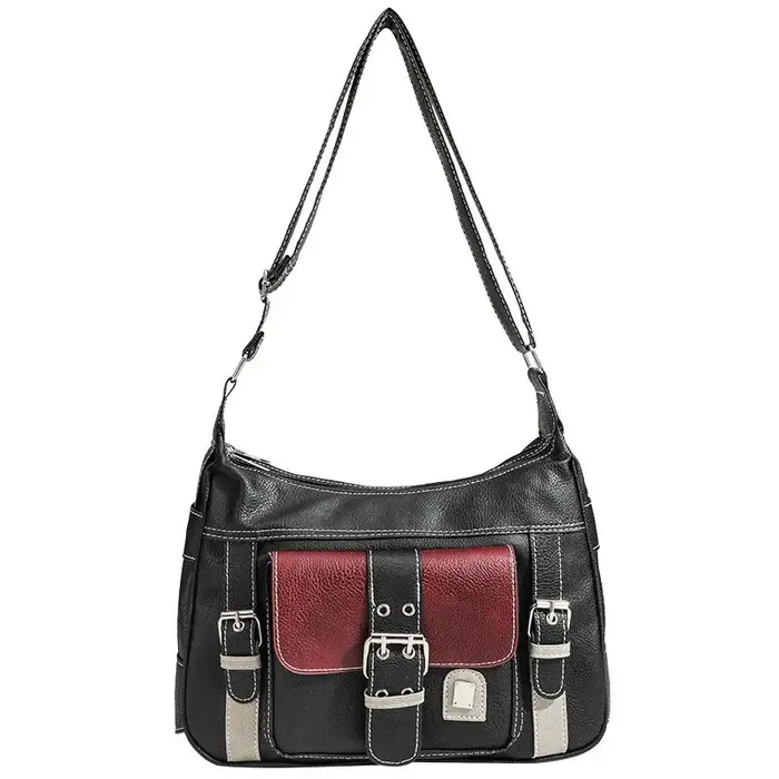 Sac à bandoulière vintage en cuir PU pour femme