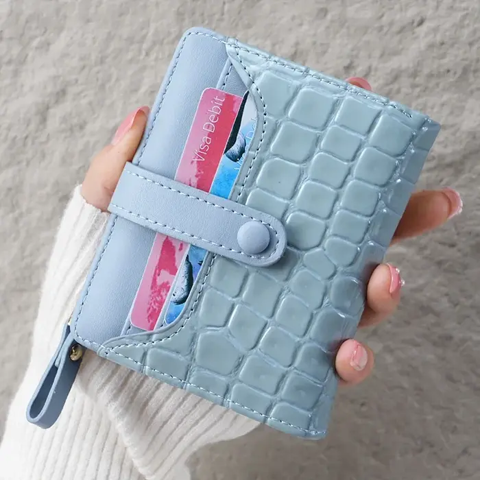 Mini portefeuille pochette imprimé crocodile