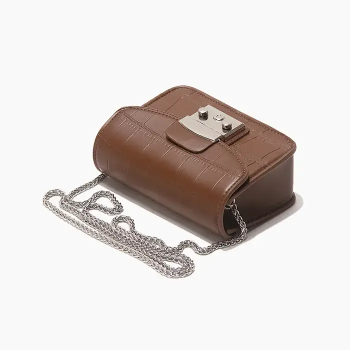 Sac carré élégant rétro à motif crocodile