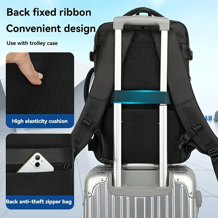 Sac à dos pour ordinateur portable étanche multifonctionnel de grande capacité sous vide pour hommes et femmes avec sac à dos extensible