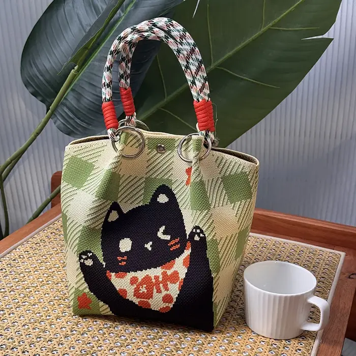 Sac à main tricoté - Sac seau au design original, sac fourre-tout, sac à bandoulière, sac décontract