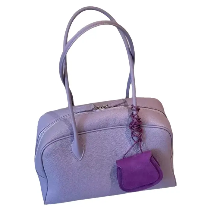 Nouveau Sac Fourre-tout Boston Violet 2026 Grande Capacité Sac à Main Bandoulière pour Trajet Quotidien Sac Bowling Style Décontracté en Cuir Synthétique