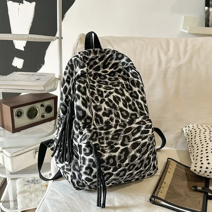 Nouveau sac à dos imprimé léopard à la mode pour femmes, sac à dos de voyage polyvalent et décontrac