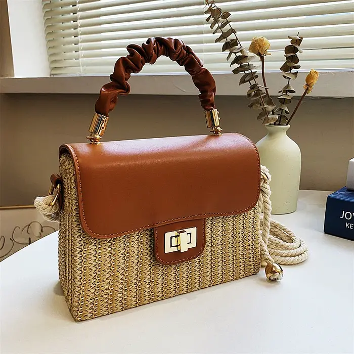 Sac de plage en paille pour femmes