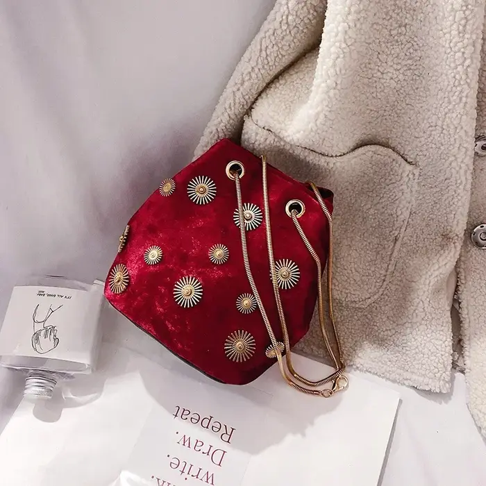Nouveaux sacs à bandoulière pour femmes sac seau élégant sac à main en velours fourre-tout sac