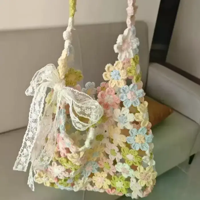 Sac tissé à la main en crochet
