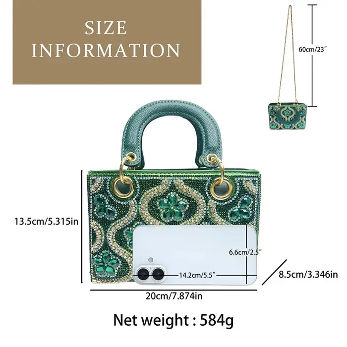 Pochette de soirée Vintage en cristal pour femmes, sac à bandoulière de luxe avec strass, fourre-tout pour fête de mariage, 2025