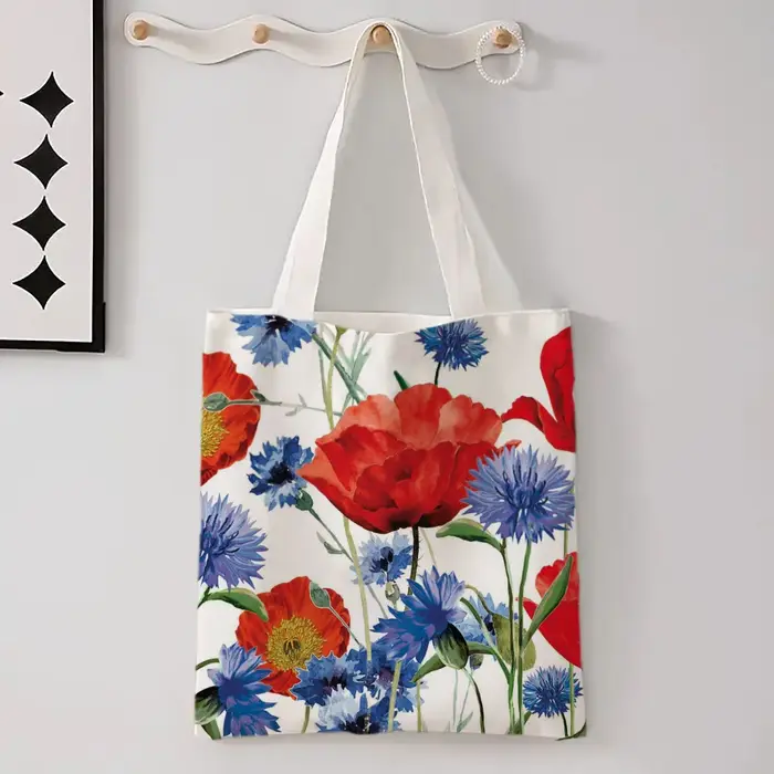 Sac en lin imprimé de fleurs pour femmes