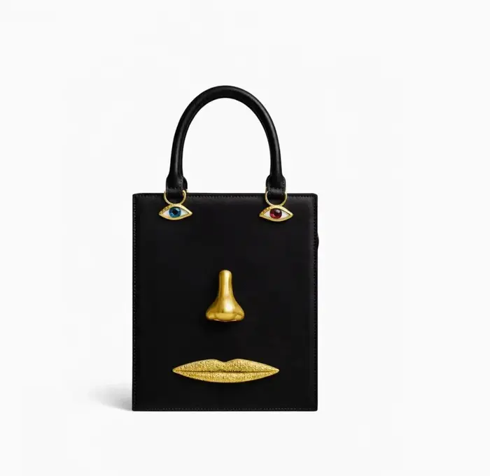 Sac à main de luxe en cuir noir pour femme, sac bandoulière de haute qualité avec bijoux yeux dorés 