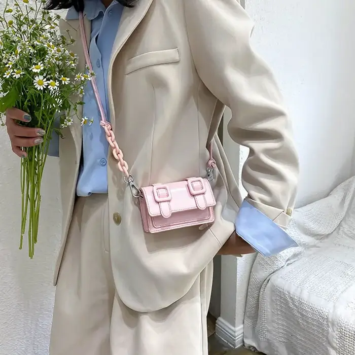 Mini petits sacs messager pour femmes fille chaîne sac à main en cuir PU sac