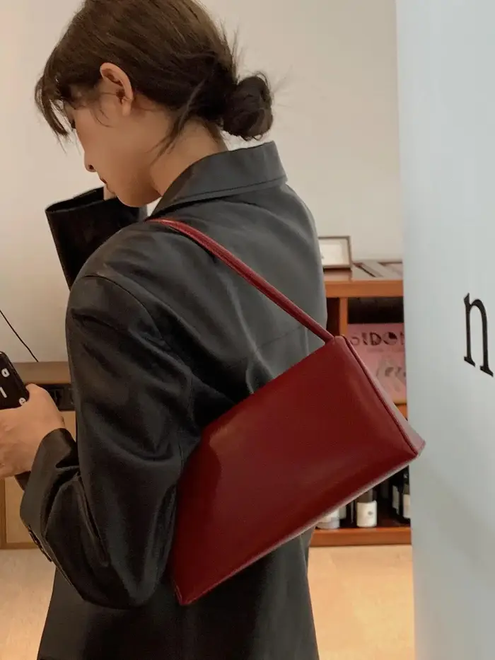 JIAERDI rétro rouge sous les bras sac femmes Simple en cuir grande capacité sac à bandoulière dames mode polyvalent luxe sac à main Chic nouveau