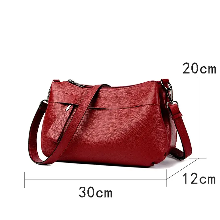 Sac à bandoulière en cuir véritable pour femmes, grande capacité, sacs fantaisie pour dames, sac Vin