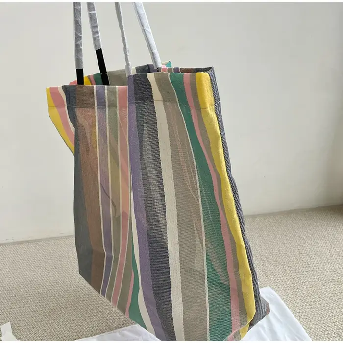 Sac fourre-tout rayé arc-en-ciel Y2K