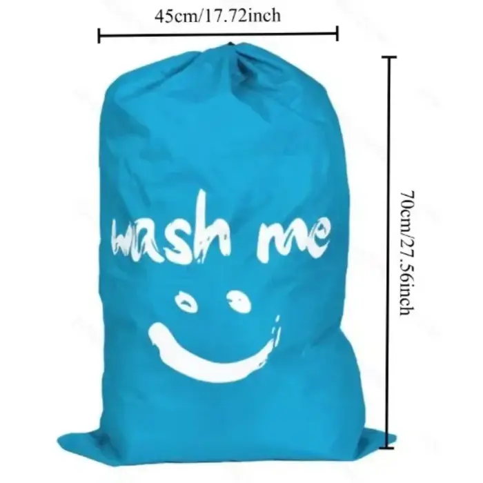 Sac à linge imprimé Smiley, sac de rangement, sac pour vêtements sales à cordon
