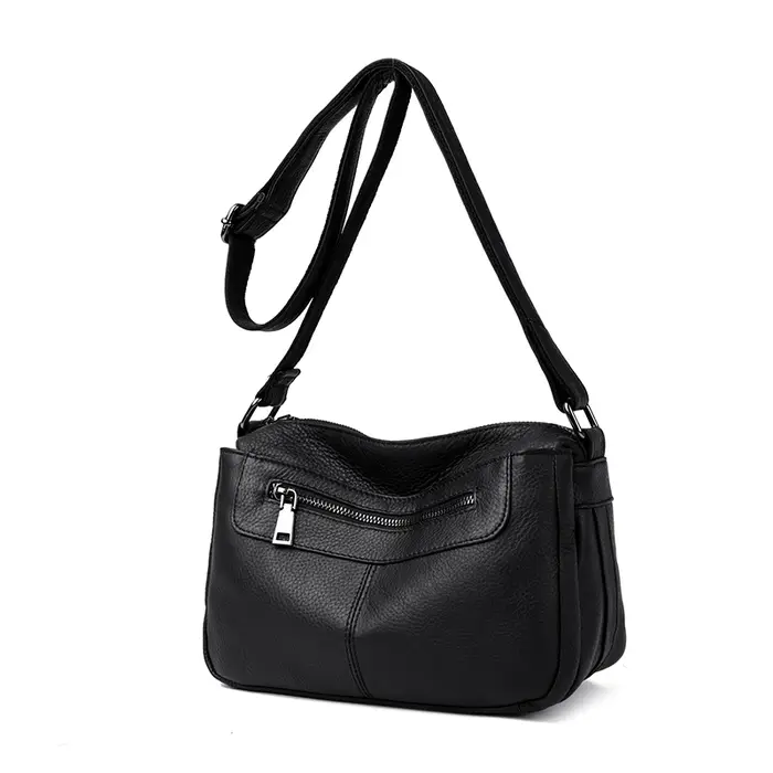 Sac à bandoulière en cuir véritable pour femmes