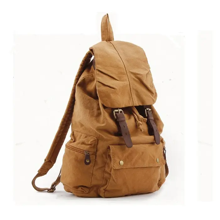 Sac à dos militaire en cuir vintage pour hommes et femmes