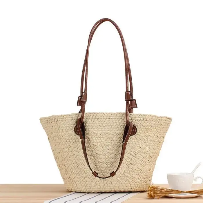 Sac tissé de couleur dégradée, nouvelle marque d'été 2021, Texture polyvalente, grande capacité, Sim