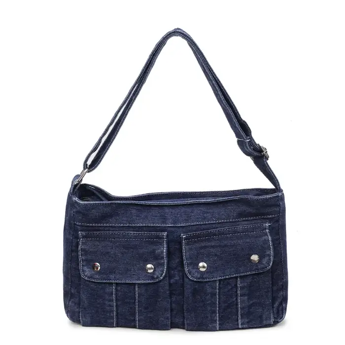Sacs à bandoulière en Denim avec fermeture éclair