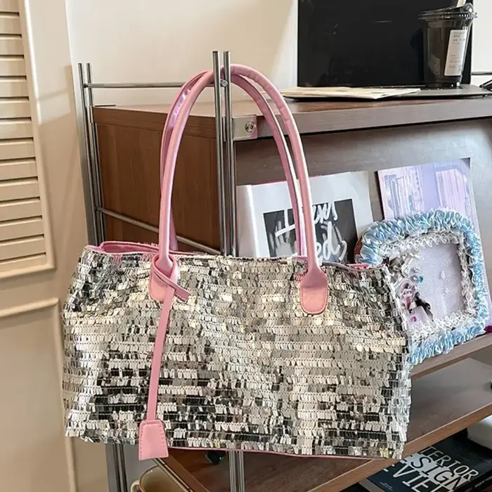 Sac fourre-tout décontracté à paillettes brillantes