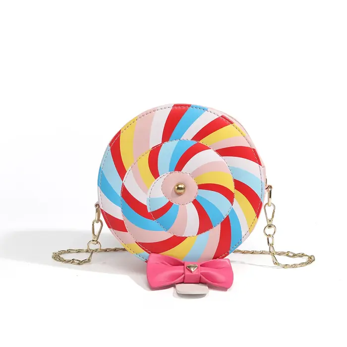 Sac à bandoulière sucette couleur arc-en-ciel pour femmes