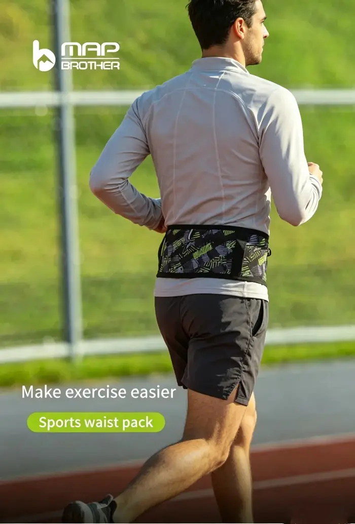 Sac banane de sport Map Brother en tissu élastique