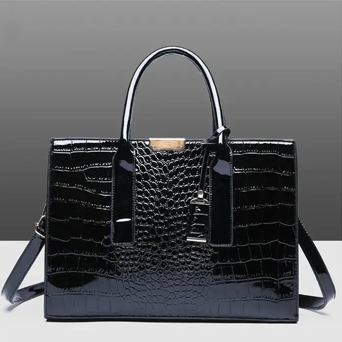 Sac à main de luxe motif Crocodile, sac à bandoulière de grande capacité pour femmes, sac à poignée