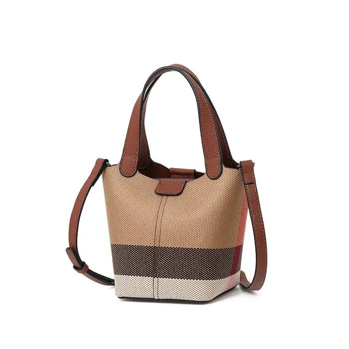 Sac à main à carreaux en toile de vache véritable, nouveau sac à bandoulière rétro à bandoulière dét