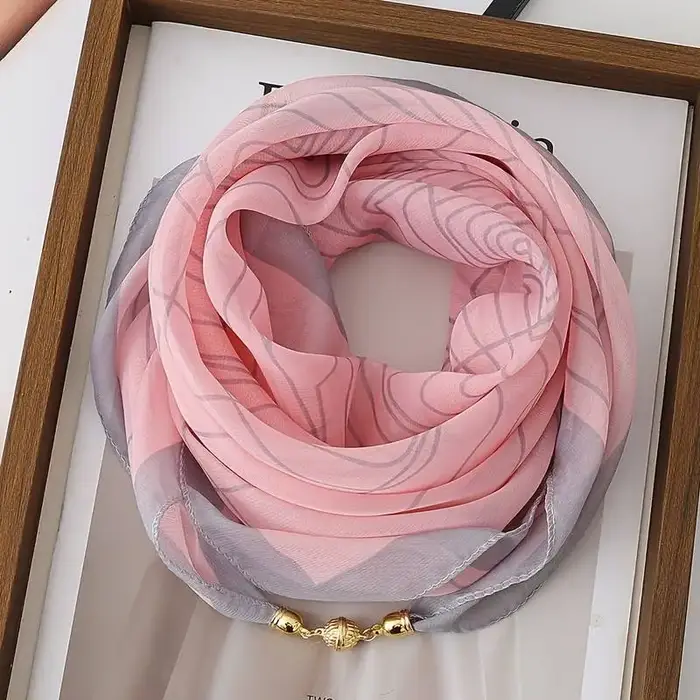 Écharpe de cou, petite écharpe polyvalente avec boucle magnétique
