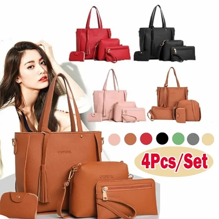 Ensemble de sacs à bandoulière en cuir PU pour femmes