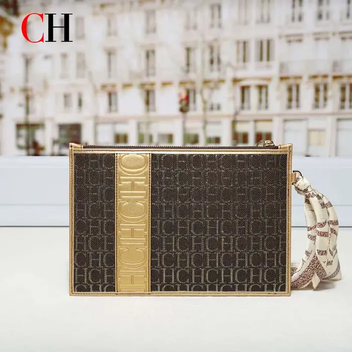 Sac à main vintage pour femme CH avec foulard en soie