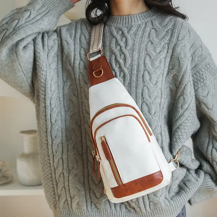 Sac de poitrine en cuir PU souple pour femme