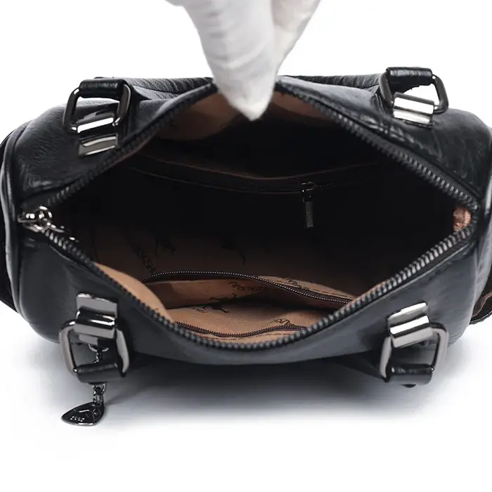 Sac fourre-tout Vintage en cuir PU solide pour femmes
