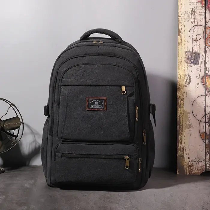 Sac à dos rétro en toile pour hommes, sac de voyage en plein air, grande capacité, épais et Durable,
