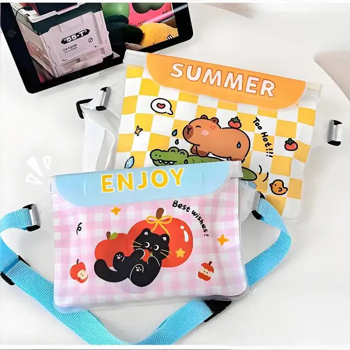 Grand sac de rangement étanche transparent pour la natation estivale, sac banane étanche pour la plongée et la randonnée aquatique