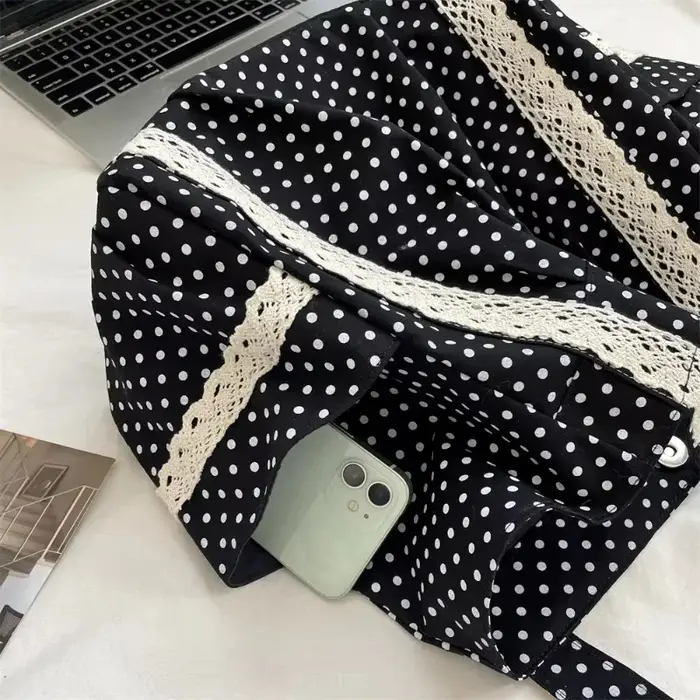 Sac à bandoulière coréen à pois pour femmes