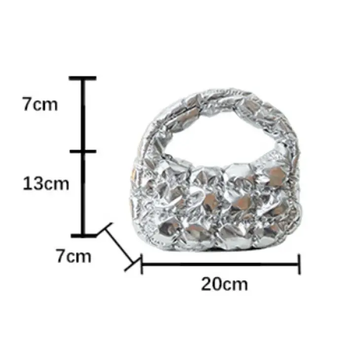 Sac à bandoulière grande capacité pour femme, sac nuage, plissé, argent, polyvalent, léger, design s