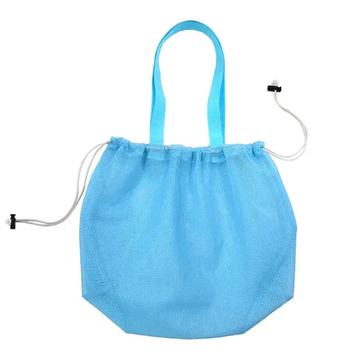 Sac de rangement en maille avec cordon de serrage, grande capacité, sac de rangement portable multif