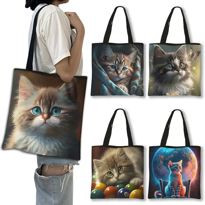 Sac à bandoulière imprimé chaton Kawaii