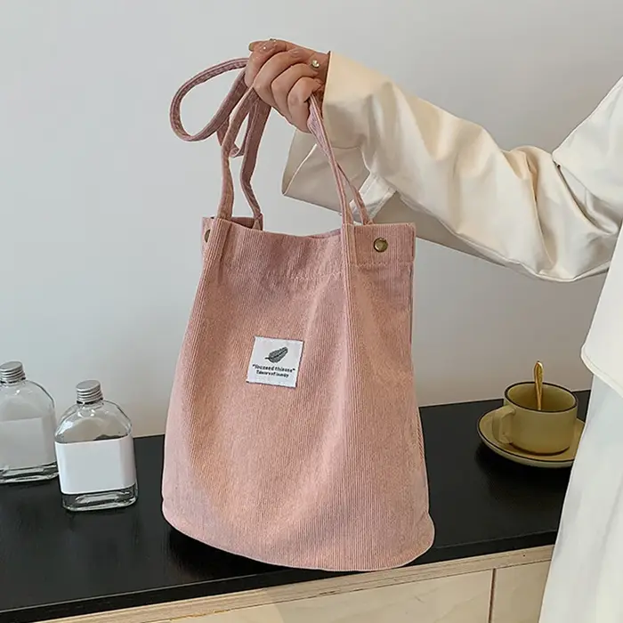 Sac à bandoulière en velours côtelé pour femmes