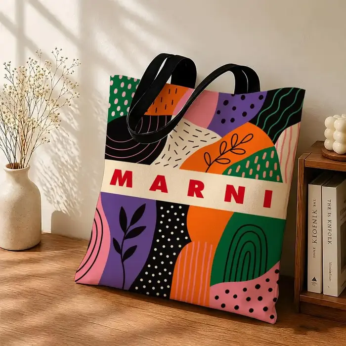 Sacs de rangement de la marque M-MARNIs, sac en toile, adapté au travail, à l'école et aux trajets quotidiens, sac de courses réutilisable.
