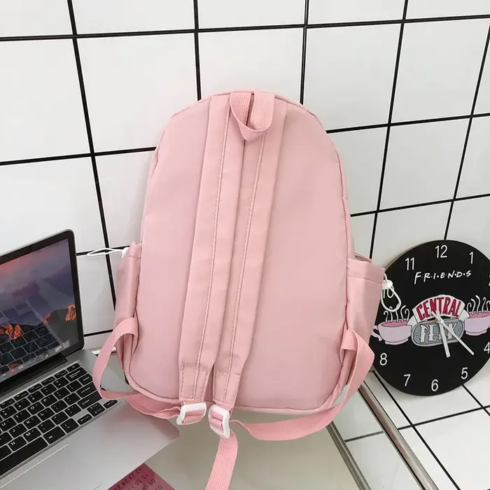 Cartable de mode pour adolescents imperméable à l'eau en Nylon filles sac à dos mignon femmes sac à dos pour ordinateur portable sac de voyage noir rose Bookbag unisexe
