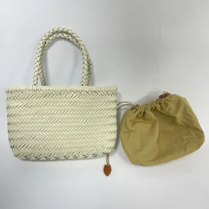 Sac à main en cuir véritable tissé