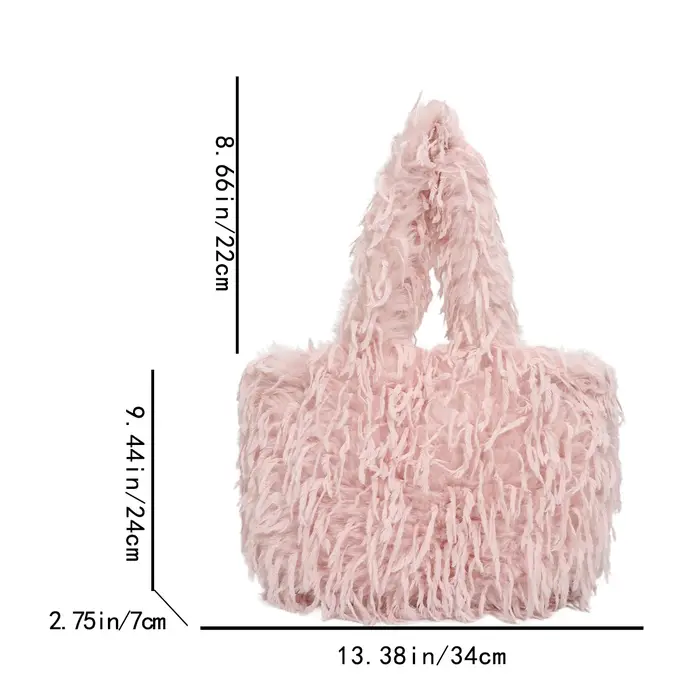 Sac à main en fausse fourrure pour femmes