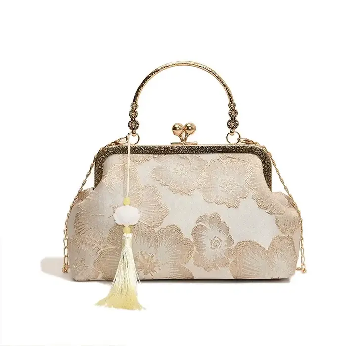 Sac à bandoulière brodé de Style chinois, sac à main élégant rétro, petit sac carré de luxe pour fêt