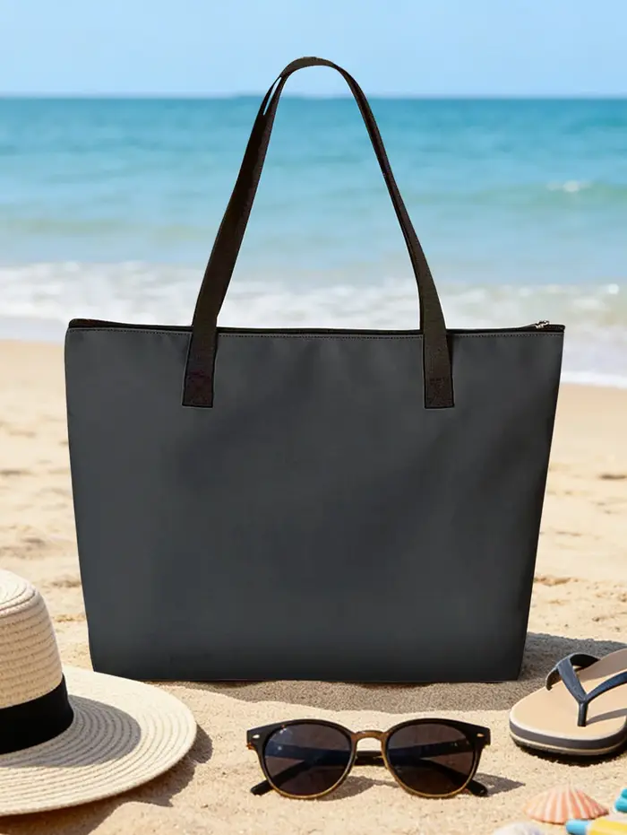 Grand sac de plage à imprimé corail et étoile de mer
