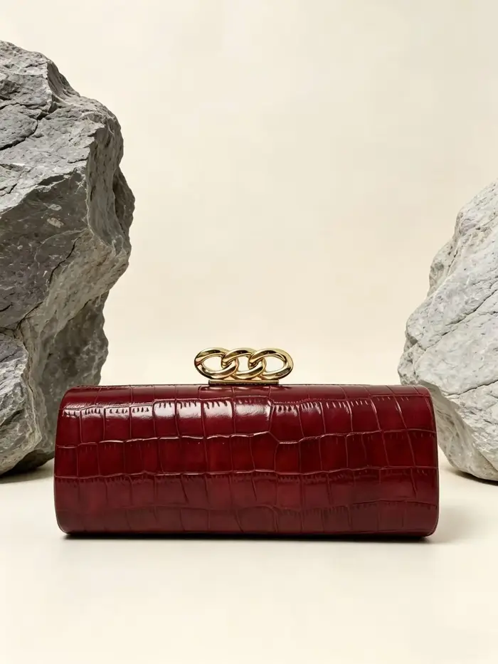 Pochette de soirée baguette de luxe à imprimé crocodile/léopard, sac à main 3-en-1 pour femme (poche