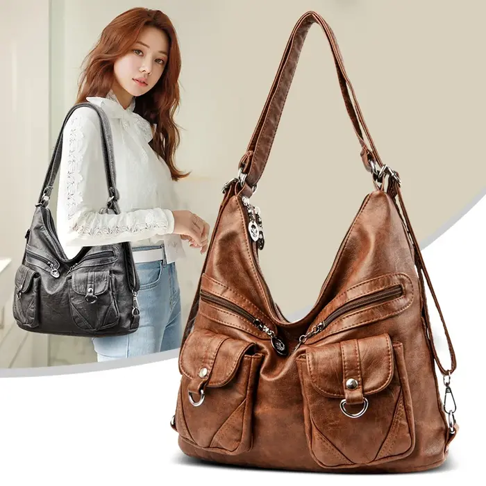 Grand Sac à Dos Multifonction en Cuir pour Femme