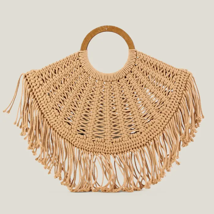 Nouveau Sac Fourre-tout Hobo Demi-Lune à Pompons pour Femme